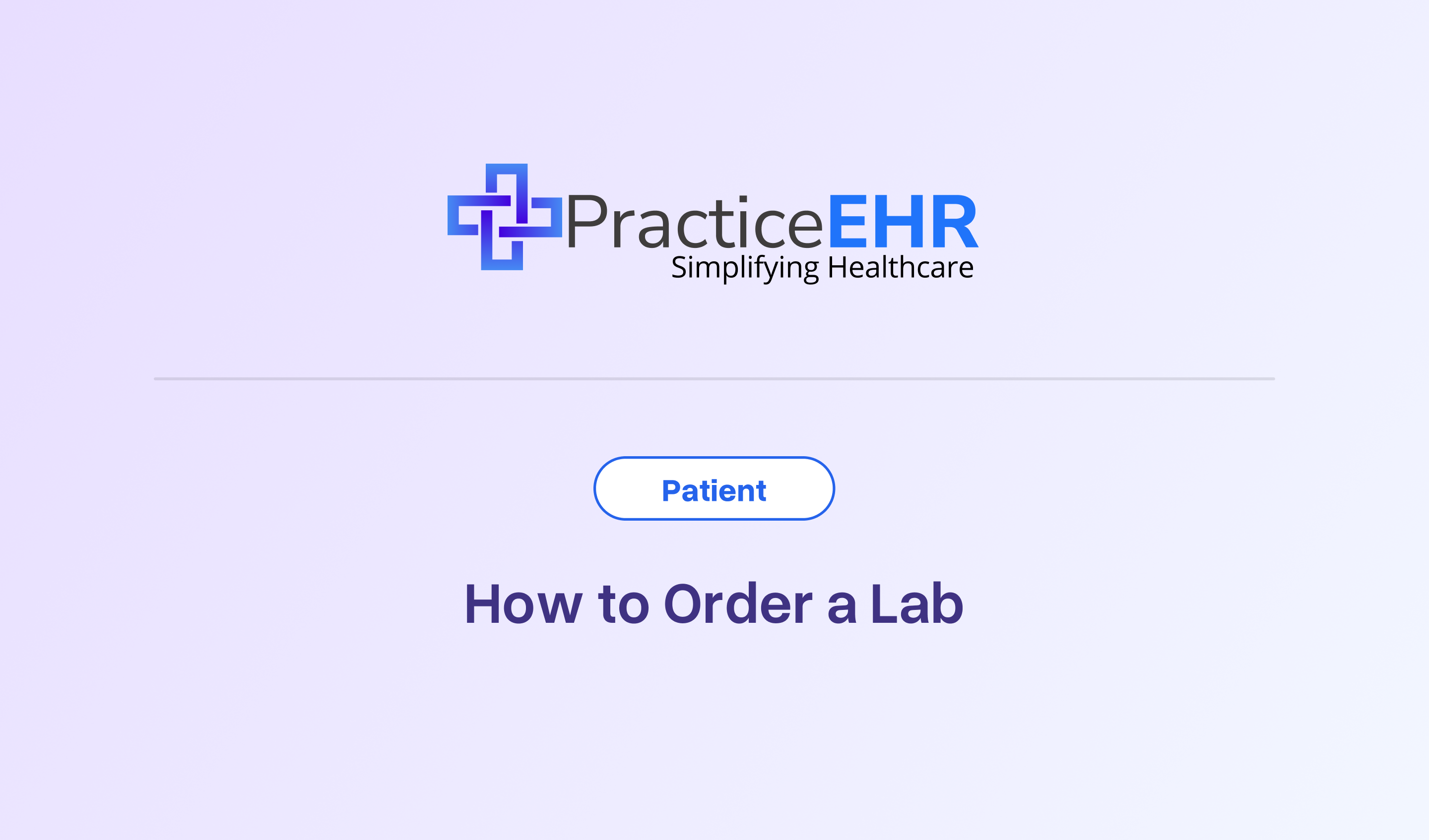 How to Order a Lab