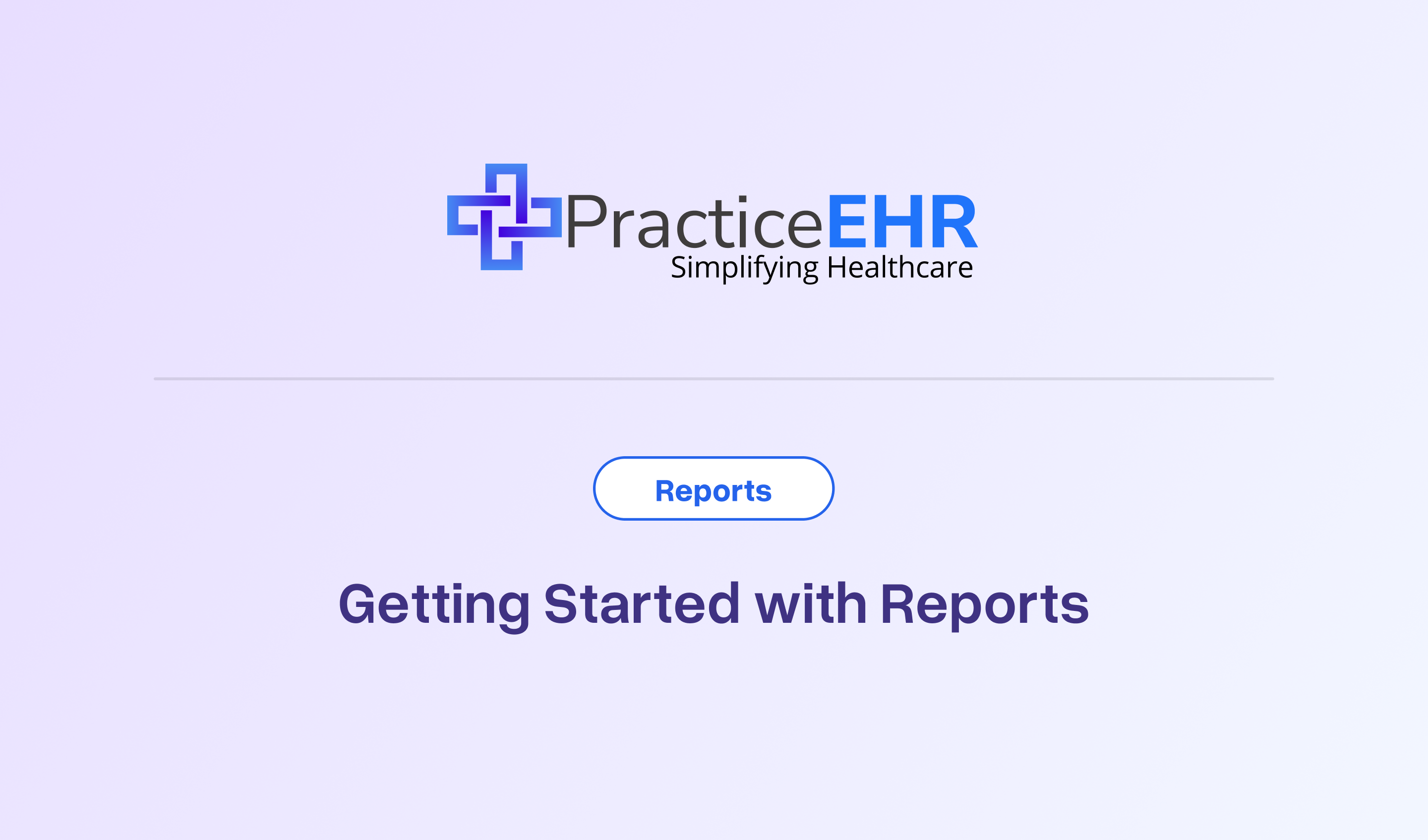 Getting Started with Reports