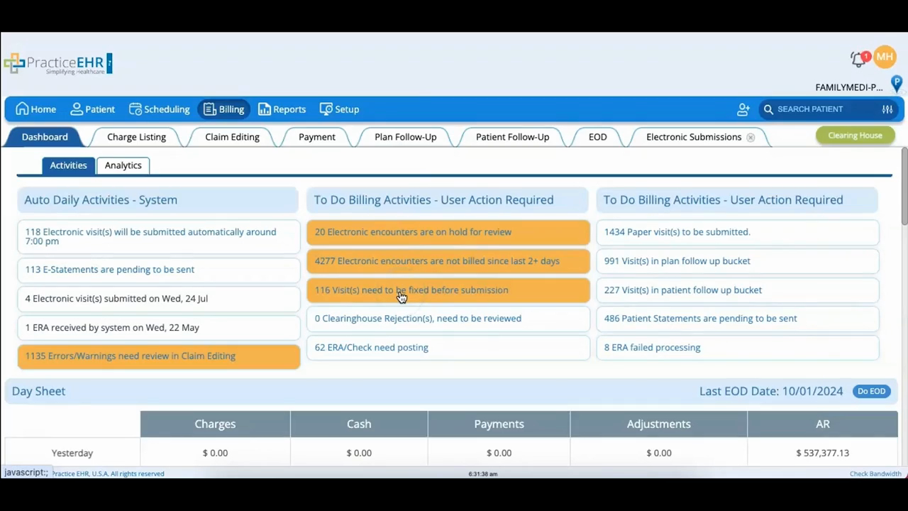 Billing Module Dashboard