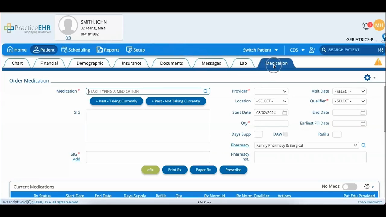 Patient - Order Medication