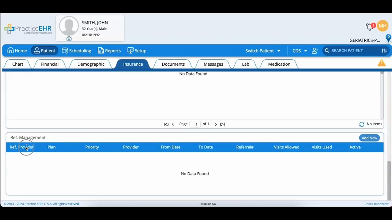 Patient - Ref Management