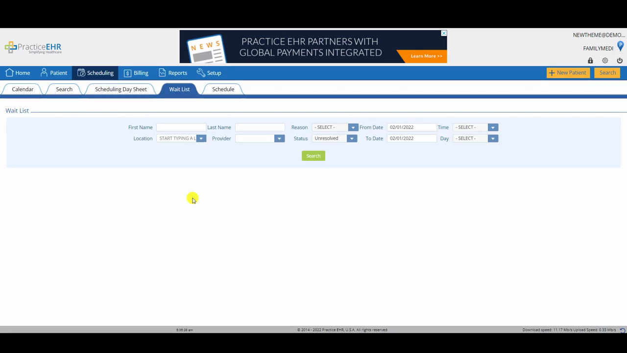 Scheduling - Wait List